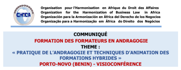 FORMATION DES FORMATEURS EN ANDRAGOGIE